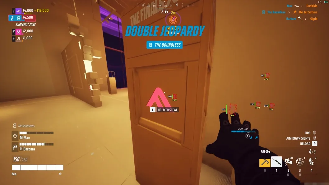 The Finals Cheats distance ESP tags during a cashout steal