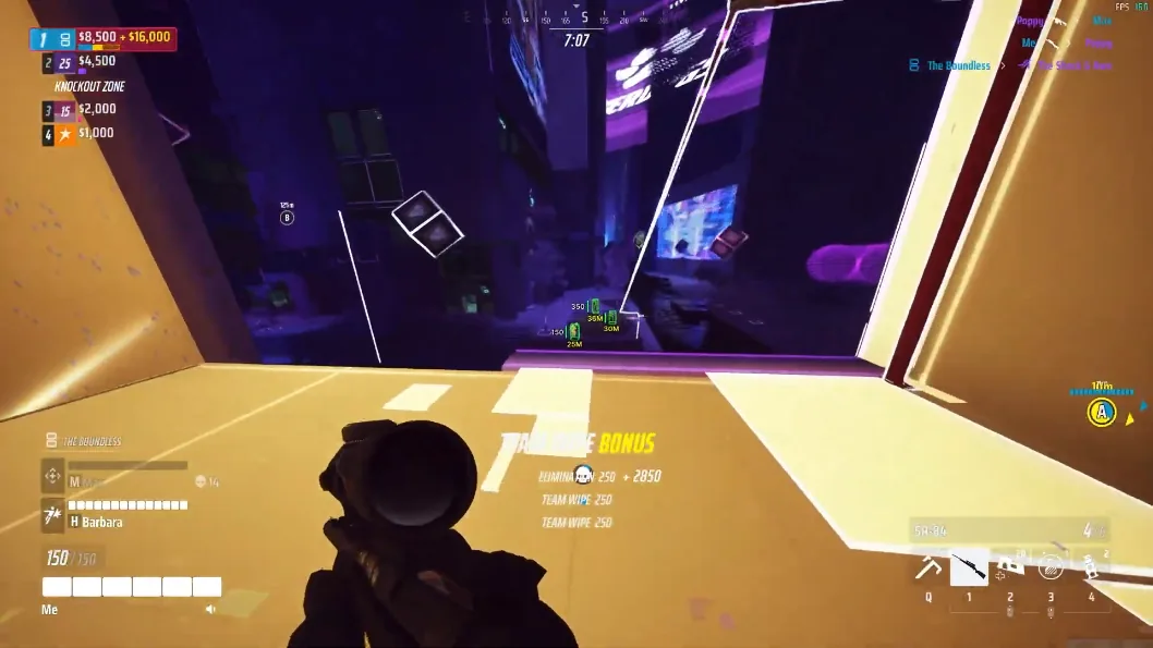 The Finals Cheats window peek with team wipe bonus overlay